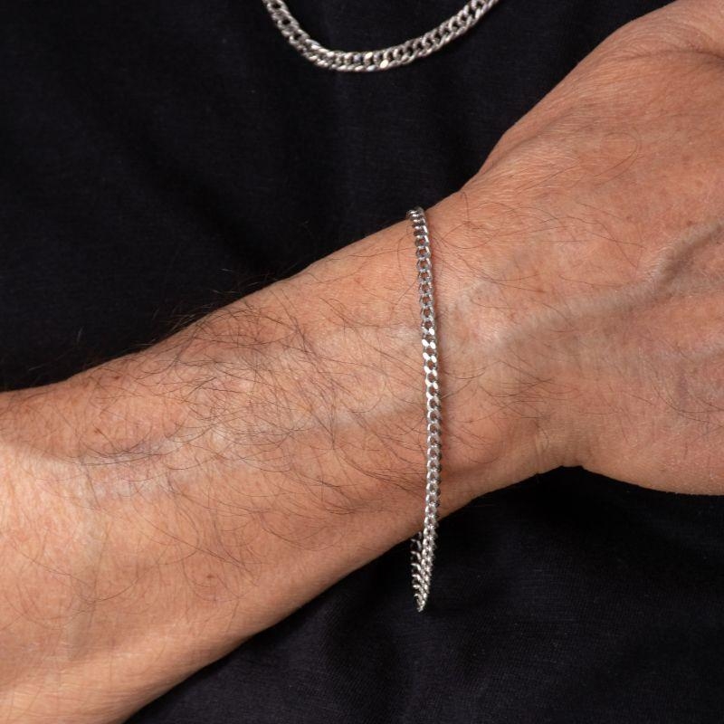 PULSEIRA GRUMET MASCULINO AÇO INOXIDÁVEL PRATA