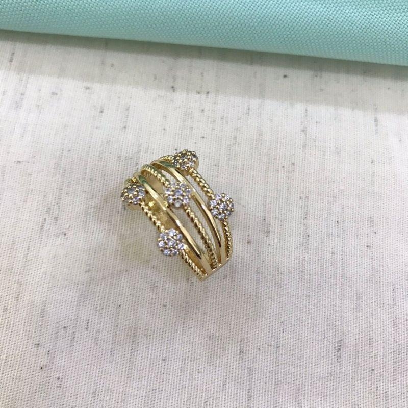 ANEL MAXI ZIRCÔNIA BANHADO A OURO