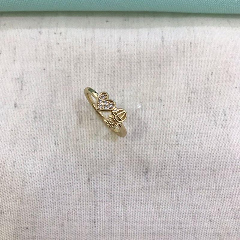 ANEL MENINO CORAÇÃO BANHADO A OURO