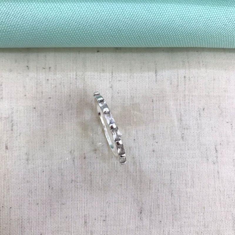 APARADOR ZIRCÔNIA BAGUETE BANHADO A PRATA