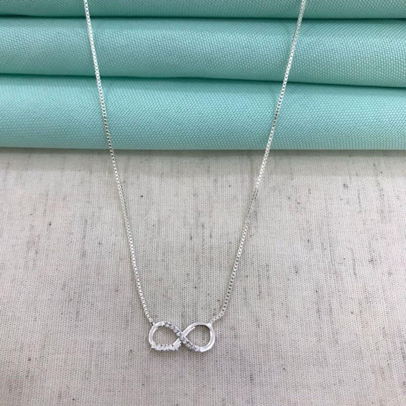 COLAR INFINITO AMOR BANHADO A PRATA