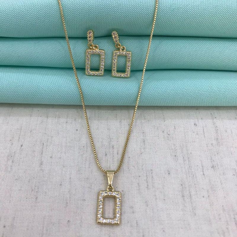 CONJUNTO BRILHO SECRETO BANHADO A OURO