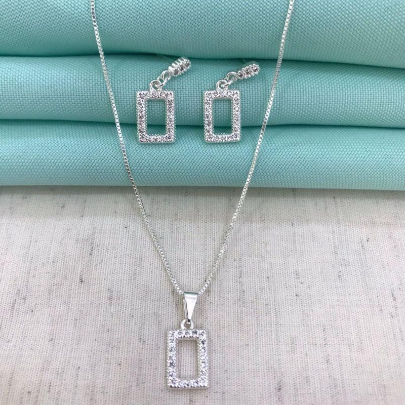 CONJUNTO BRILHO SECRETO BANHADO A PRATA