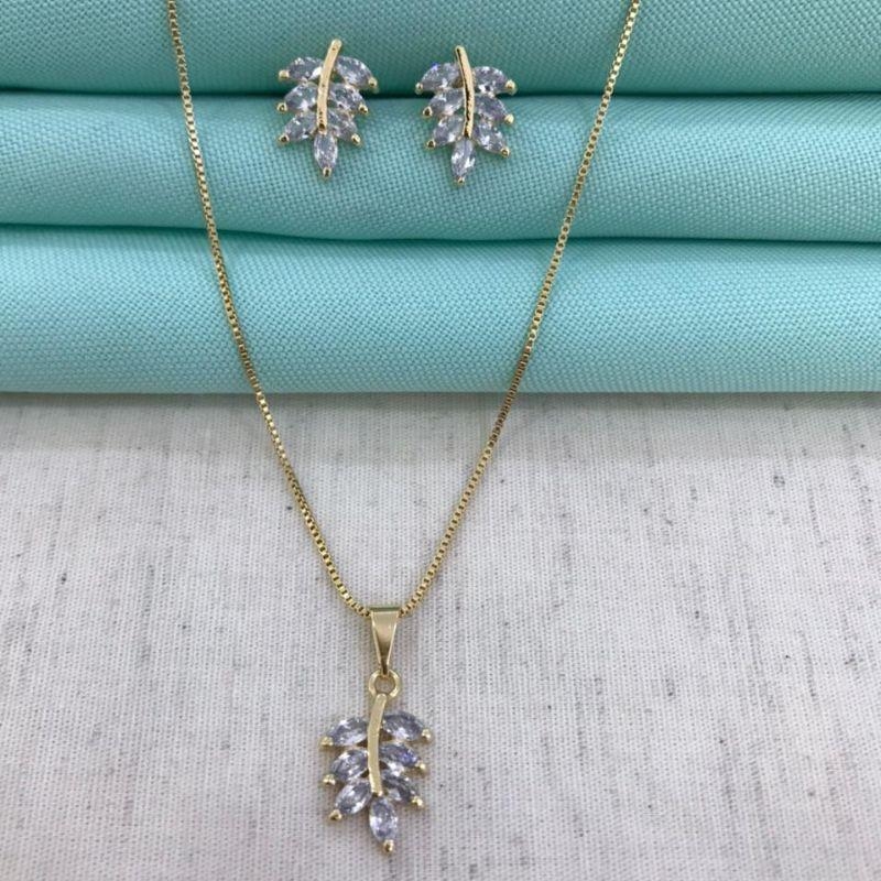 CONJUNTO CHUVA DE LUZ BANHADO A OURO