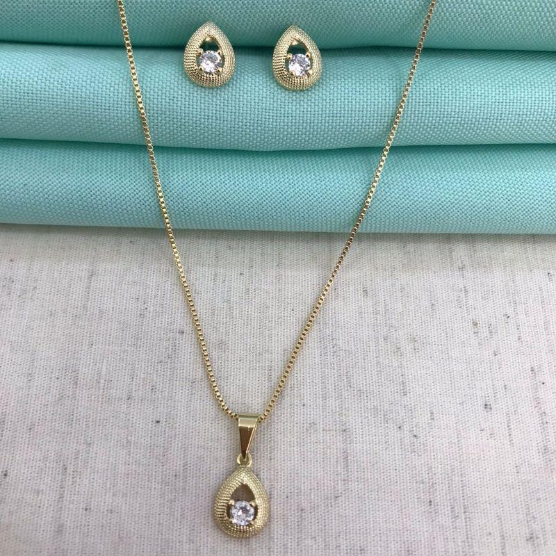 CONJUNTO LUZ DIVINA BANHADO A OURO