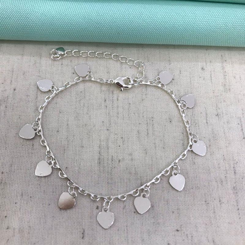 PULSEIRA CRAM CORAÇÃO BANHADO A PRATA