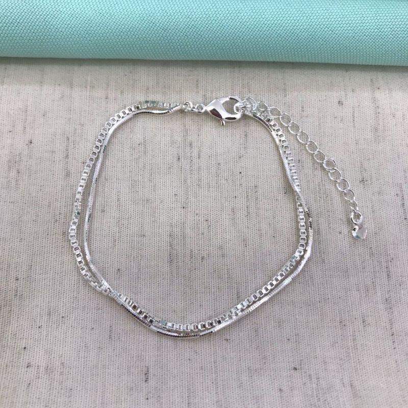 PULSEIRA DUAS EM UMA BANHADO A PRATA