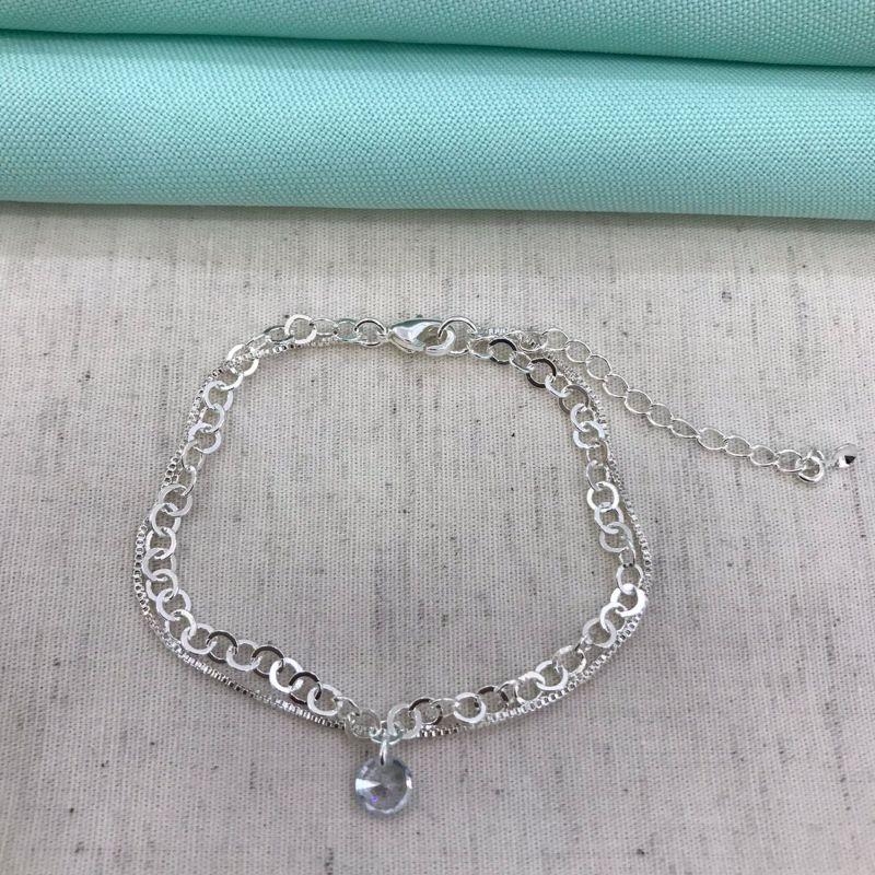 PULSEIRA DUPLA PONTO DE LUZ BANHADO A PRATA