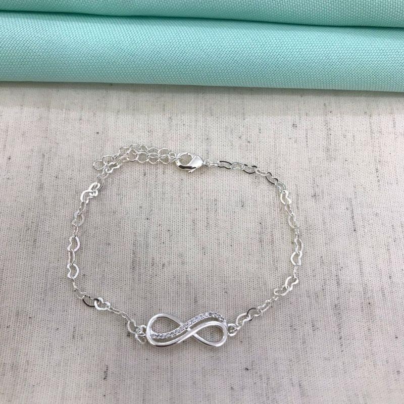 PULSEIRA INFINITO ZIRCÔNIA BANHADO A PRATA