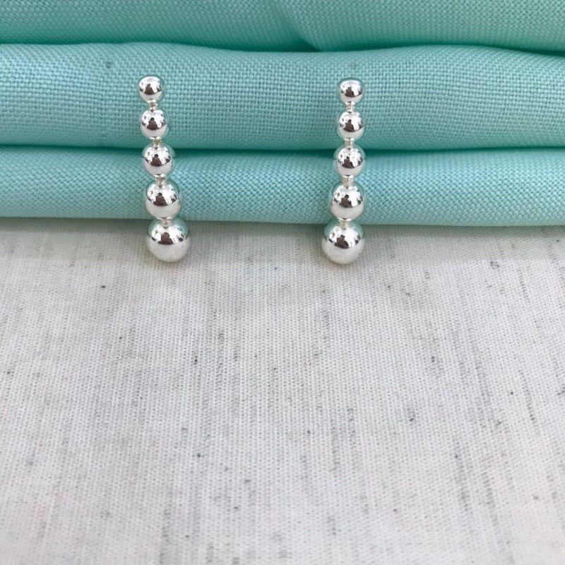 BRINCO PALITO ESFERAS BANHADO A PRATA