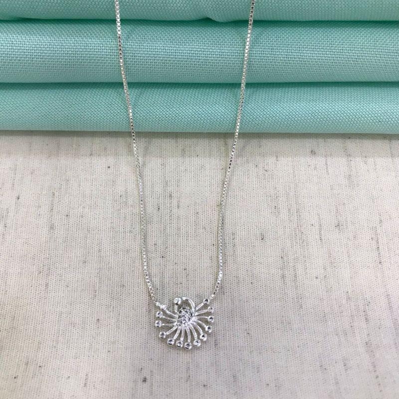 COLAR DESIGN ZIRCÔNIA BANHADO A PRATA