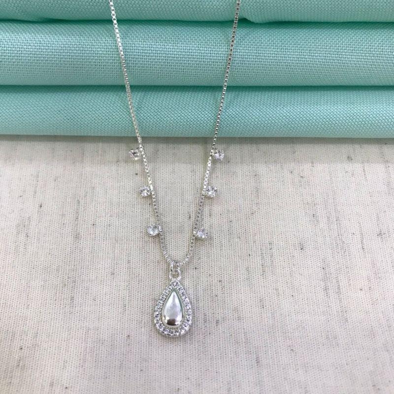 COLAR GOTA COM ZIRCÔNIA BANHADO A OURO