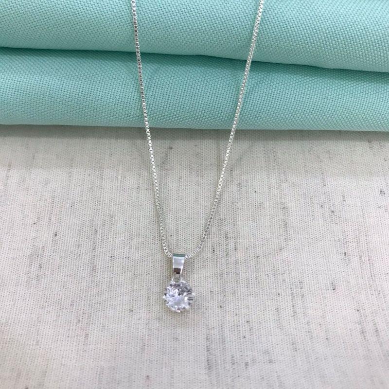 COLAR PONTO DE LUZ BANHADO A PRATA