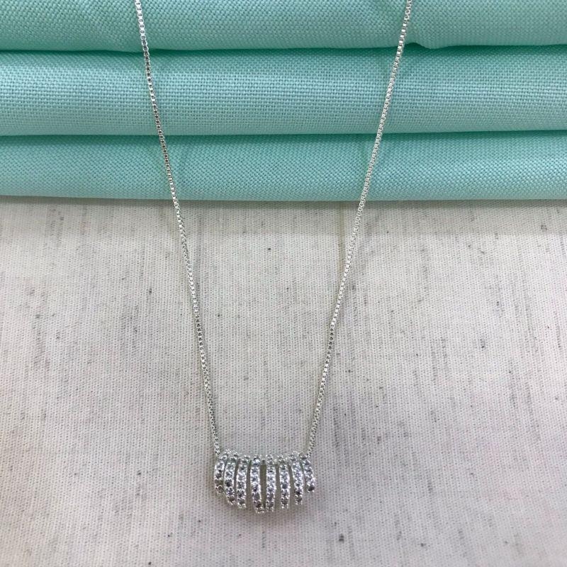 COLAR JEWELRY ZIRCÔNIA BANHADO A PRATA