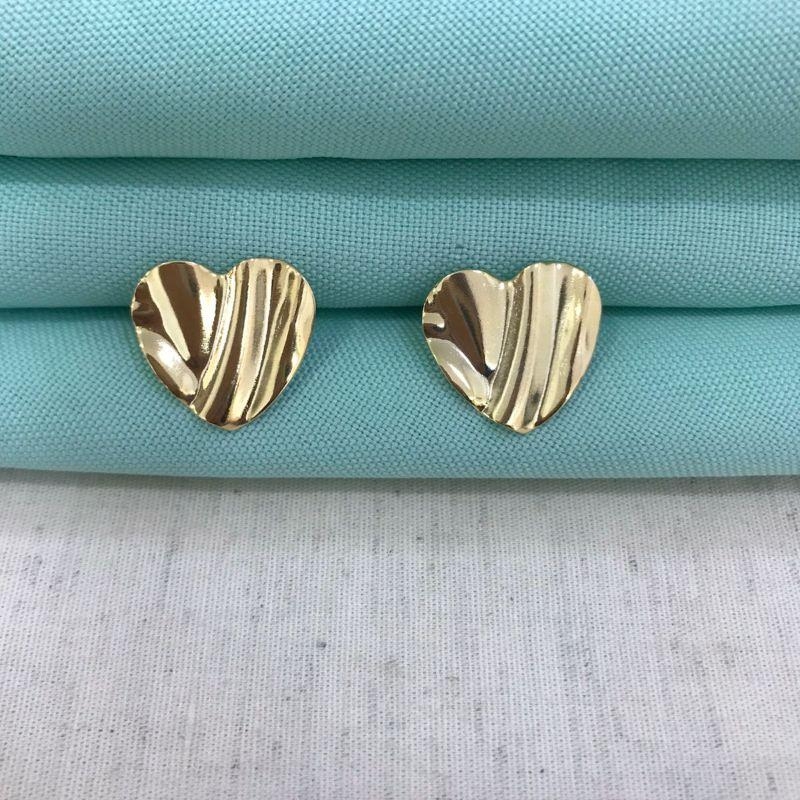 CORAÇÃO DESIGN AMASSADO BANHADO A OURO