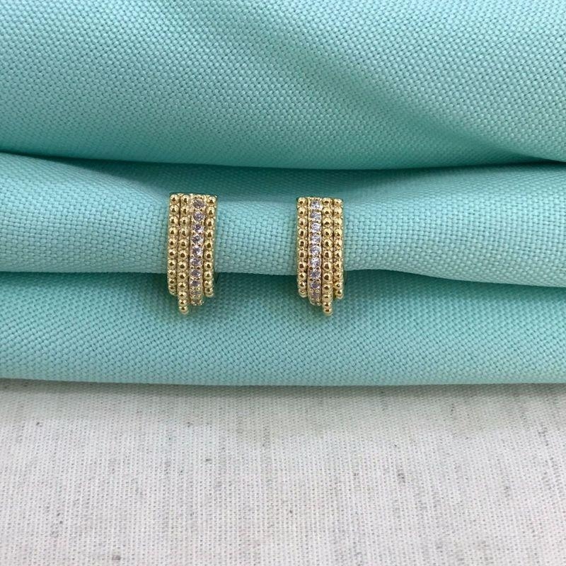 EARHOOK ZIRCÔNIA BANHADO A OURO