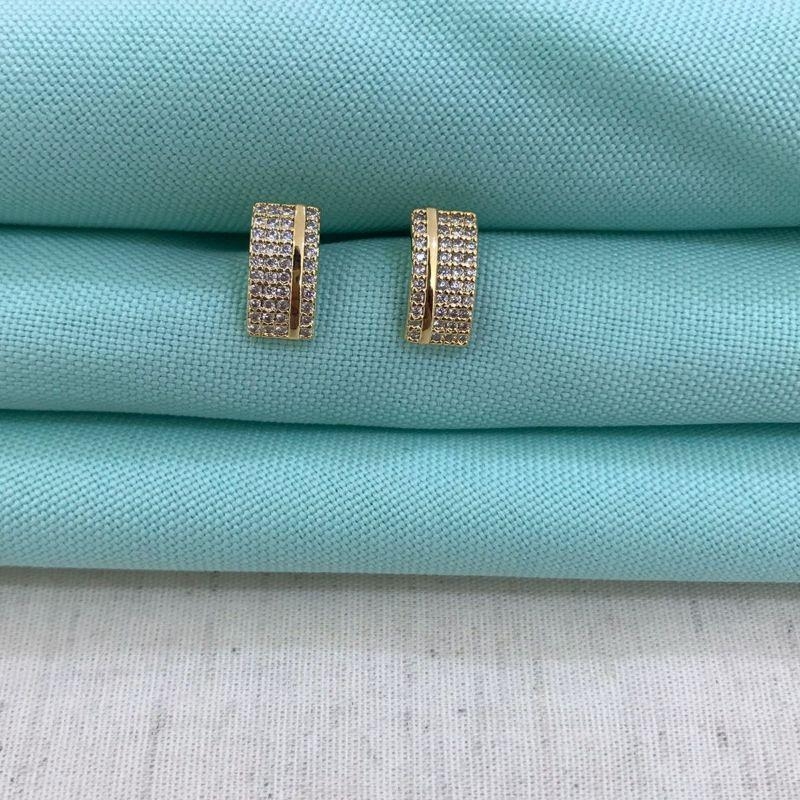 MEIA ARGOLA CINTILARE BANHADO A OURO