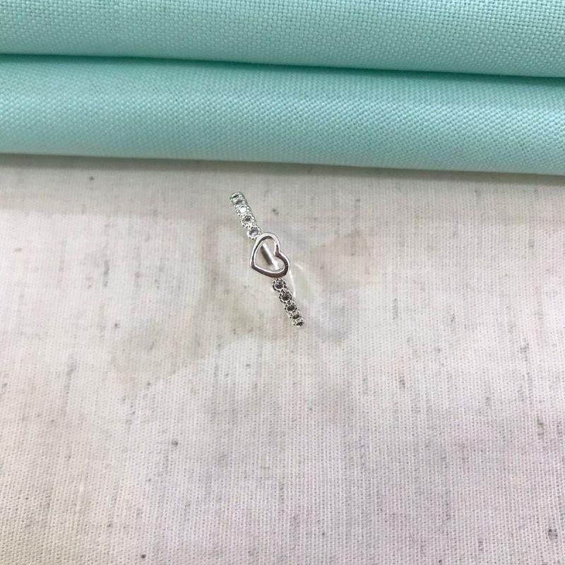 ANEL CORAÇÃO ZIRCÔNIA BANHADO A PRATA