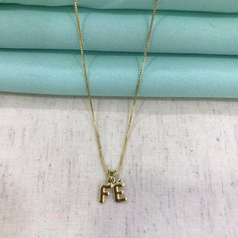 COLAR FÉ BANHADO A OURO