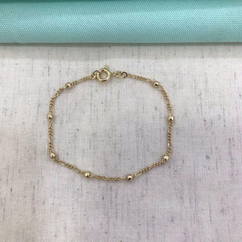 PULSEIRA MINI ESFERA INFANTIL BANHADO A OURO
