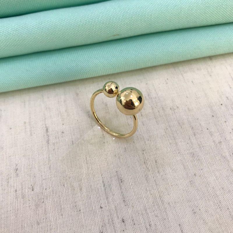 ANEL ESFERAS REGULÁVEL BANHADO A OURO