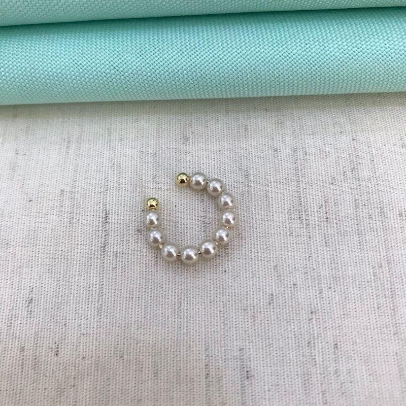 FAKE PIERCING PÉROLA BANHADO A OURO