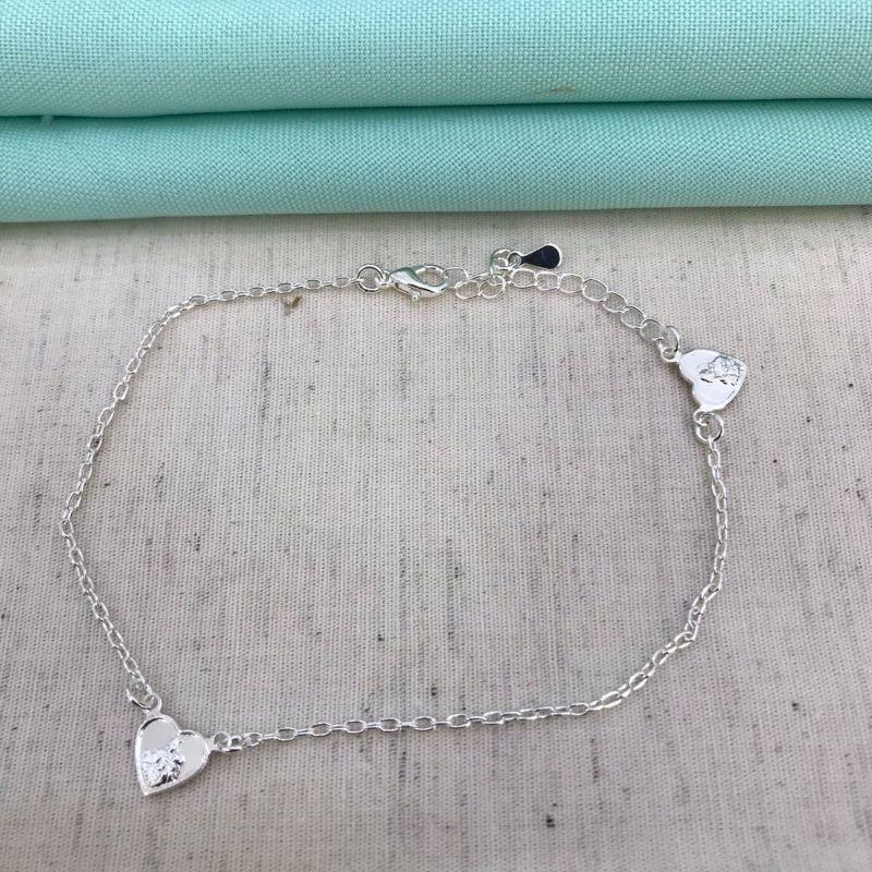 PULSEIRA CORAÇÃO BANHADO A PRATA