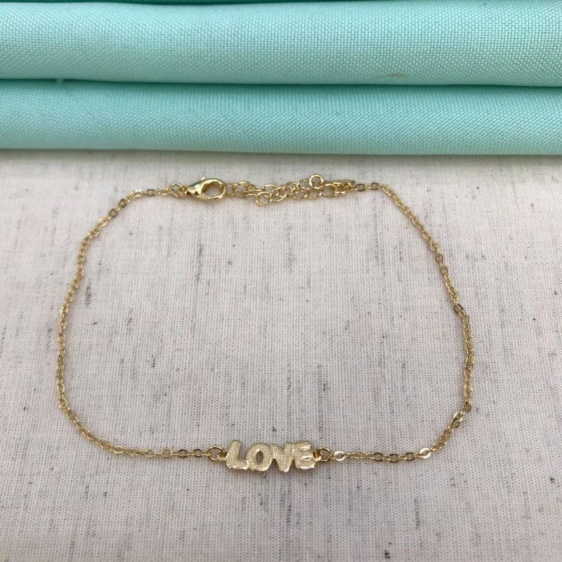 PULSEIRA LOVE BANHADO A OURO