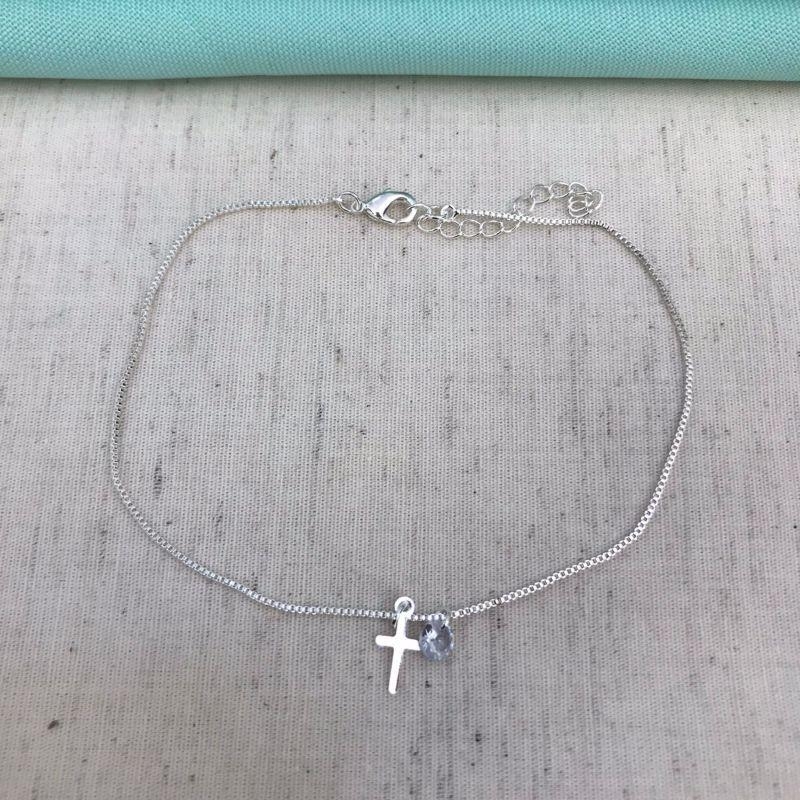 TORNOZELEIRA FÉ BANHADO A PRATA