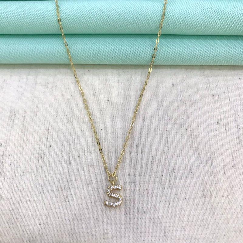 COLAR INICIAL S ZIRC. BANHADO A OURO