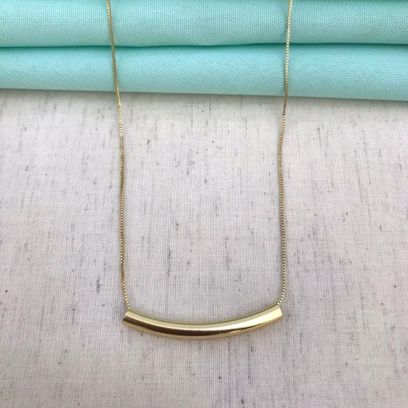 COLAR TUBINHO BANHADO A OURO