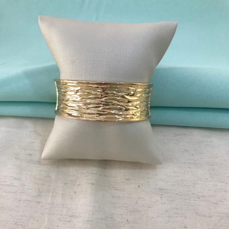 BRACELETE ORGÂNICO OVAL BANHADO A OURO