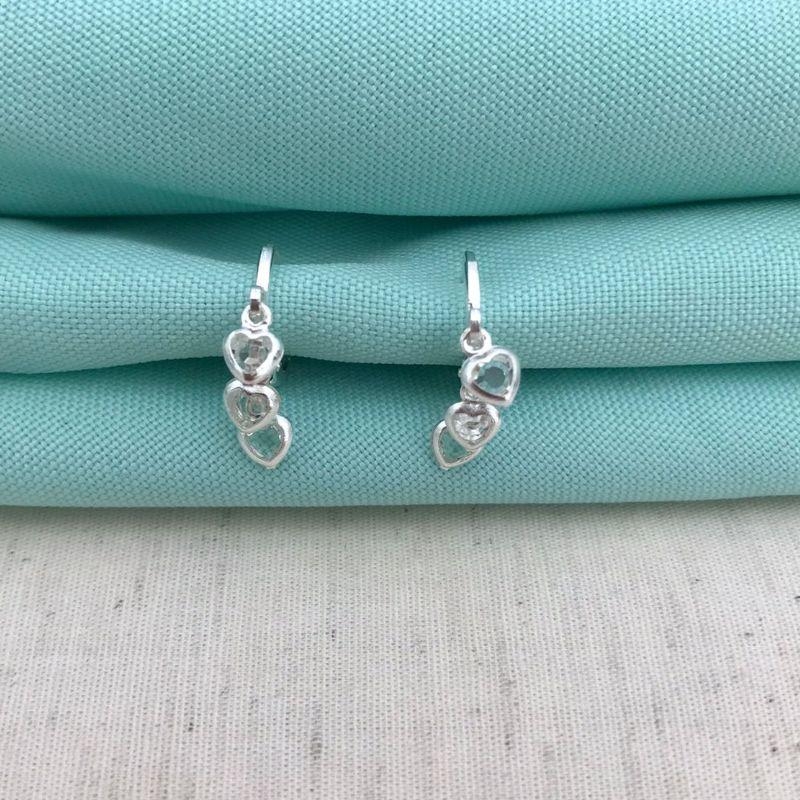 ARGOLINHA TRIO CORAÇÃO BANHADO A PRATA