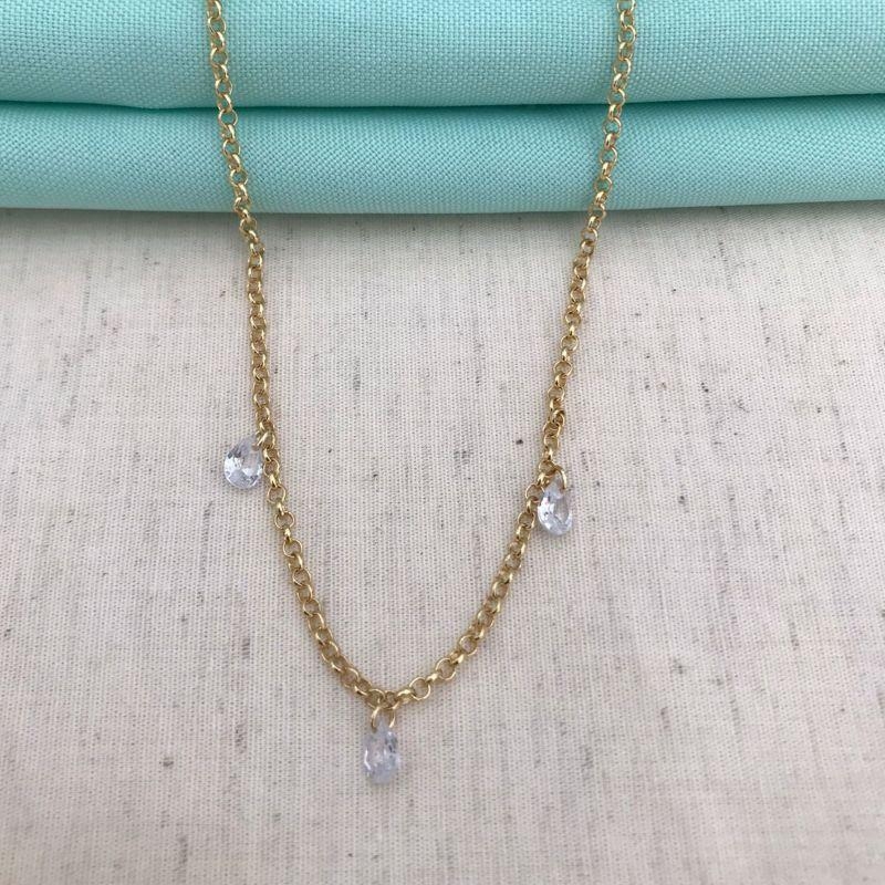 COLAR ELO PORTUGUÊS GOTA BANHADO A OURO