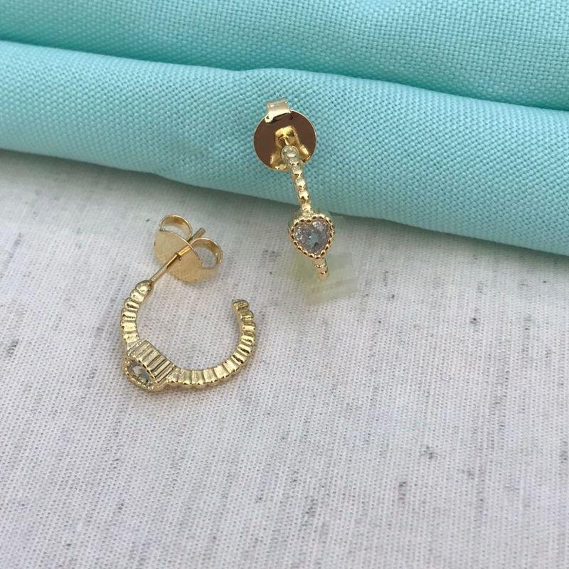 ARGOLA ORYN ZIRCÔNIA BANHADO A OURO