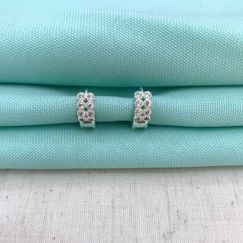 ARGOLINHA INF DUPLA ZIRCÔNIA BANHADO A PRATA