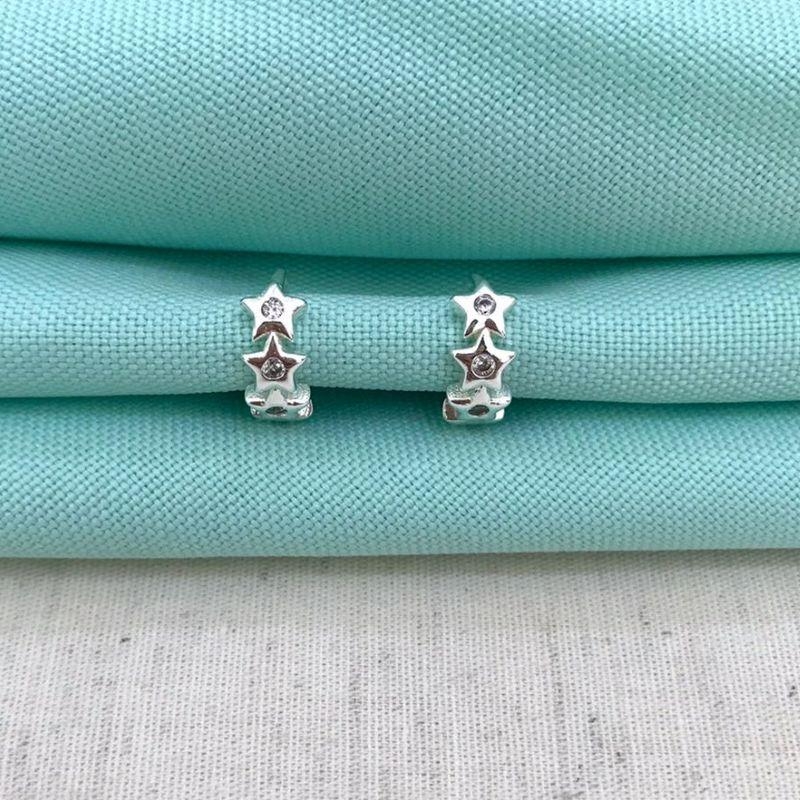 ARGOLINHA INF ESTRELA ZIRC BANHADO A PRATA