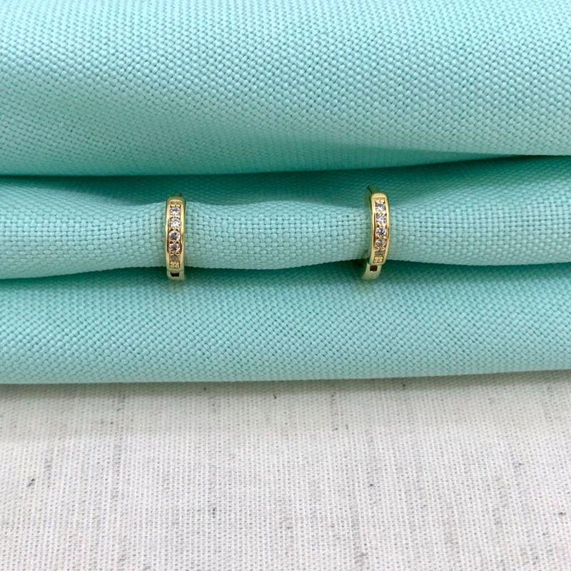 ARGOLINHA INF ZIRCÔNIA BANHADO A OURO