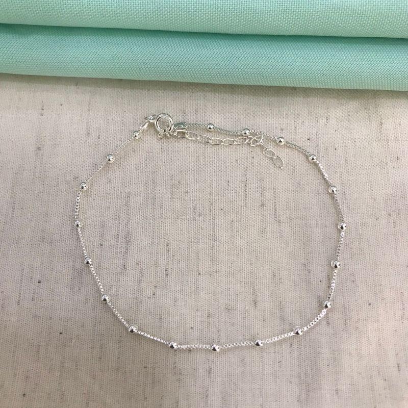 TORNOZELEIRA ESFERAS BANHADO A PRATA