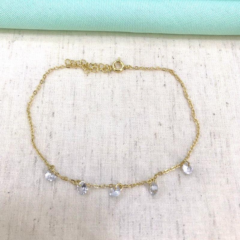 TORNOZELEIRA TIFFANY BANHADO A OURO