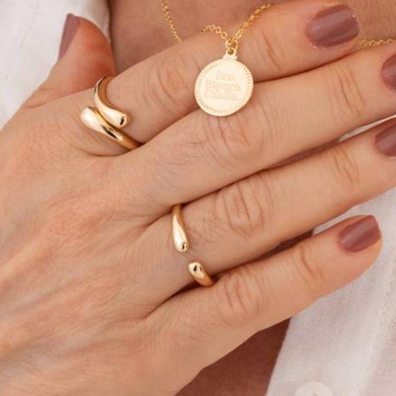 ANEL ORGÂNICO BANHADO A OURO