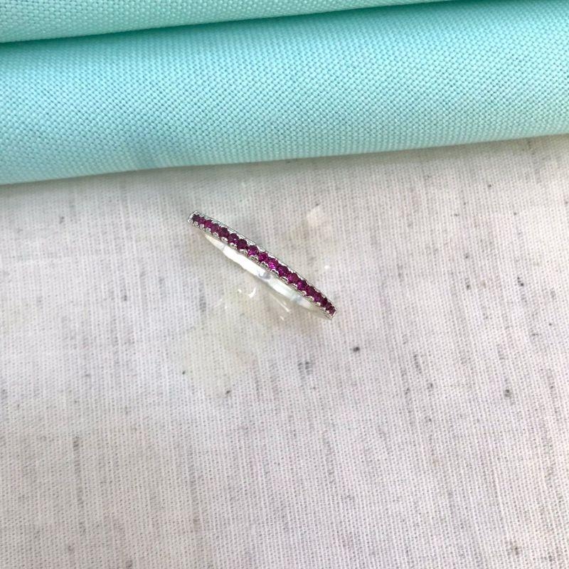 APARADOR ZIRCÔNIA PINK BANHADO A PRATA