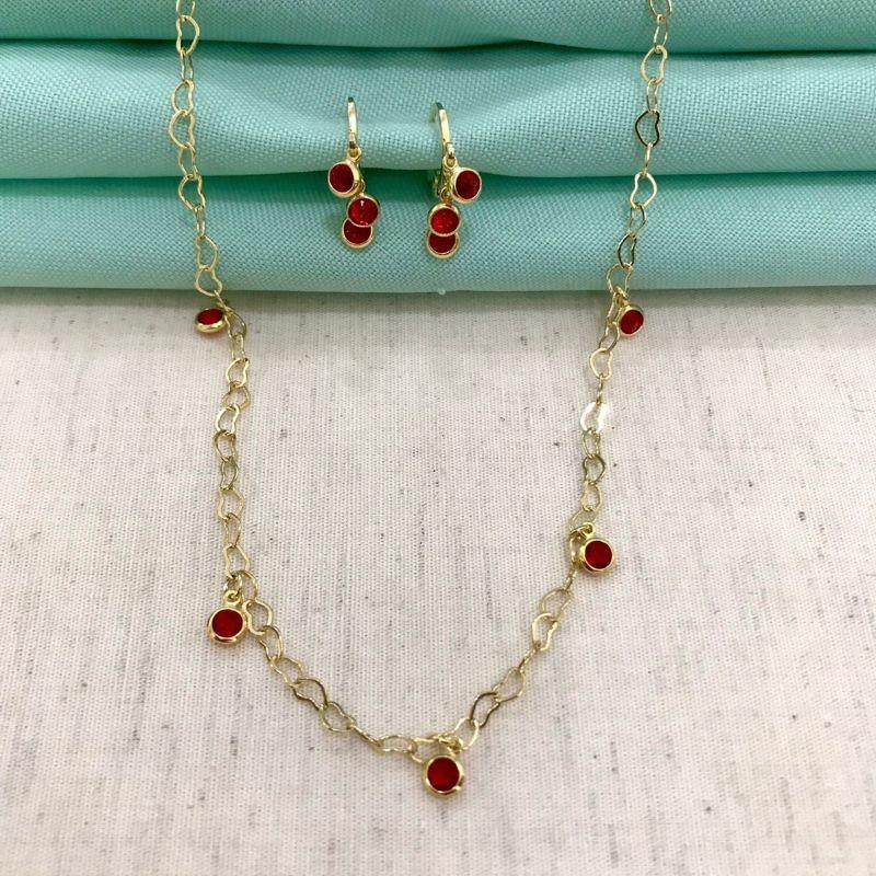 CHOKER TIFFANY VERMELHO BANHADO OURO