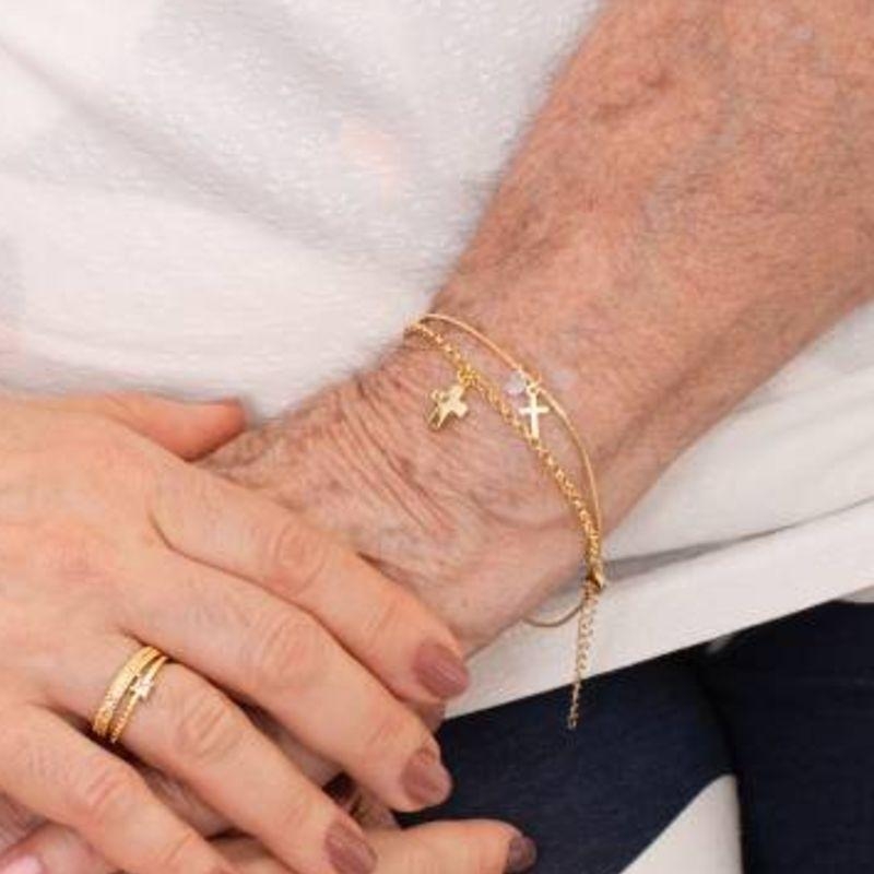 PULSEIRA CRUZ TIFFANY BANHADO A OURO