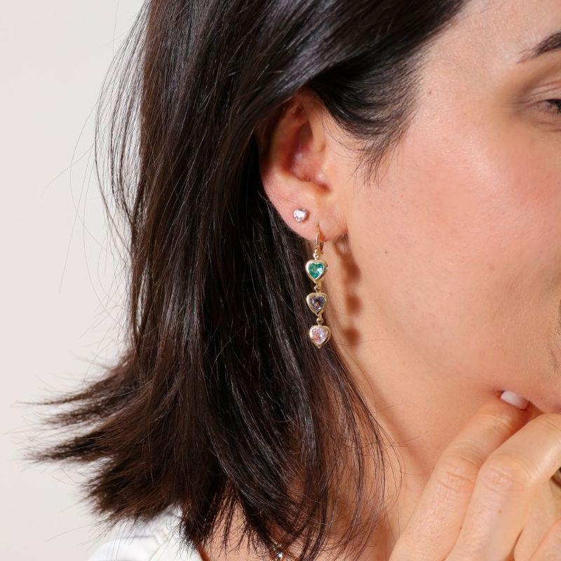 BRINCO CORRENTE CARTIER CANDY COLOR BANHADO A OURO
