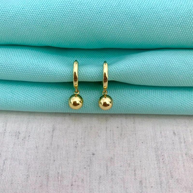 ARGOLA ESFERA G BANHADO A OURO