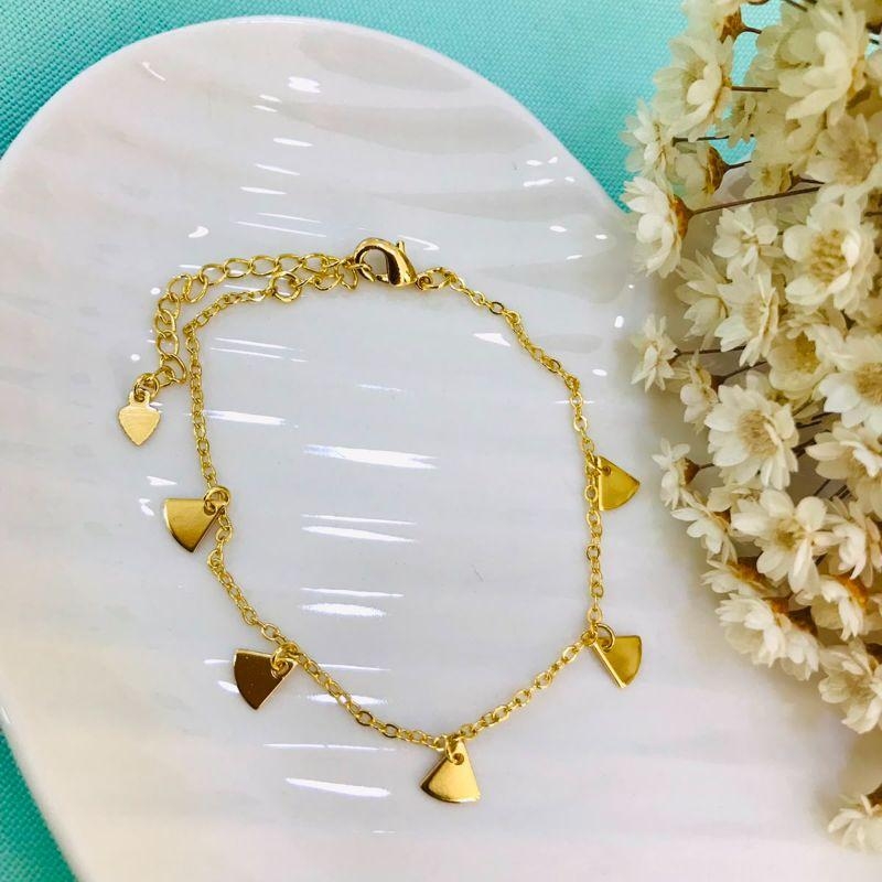 PULSEIRA ELO CADEADO DETALHES BANHADA OURO