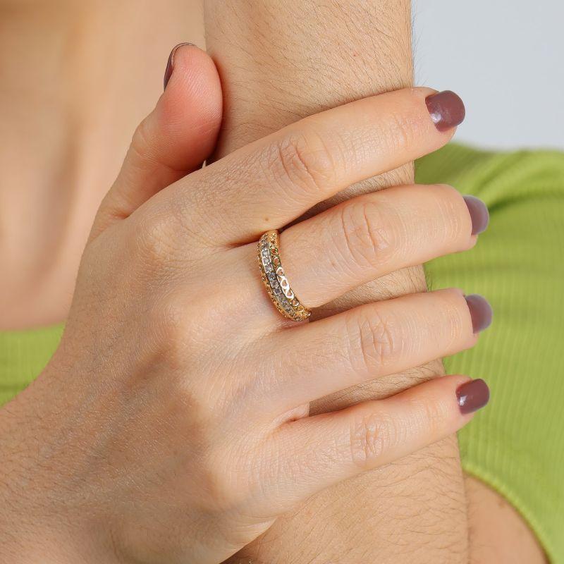 ANEL AMORES ZIRCÔNIA BANHADO A OURO