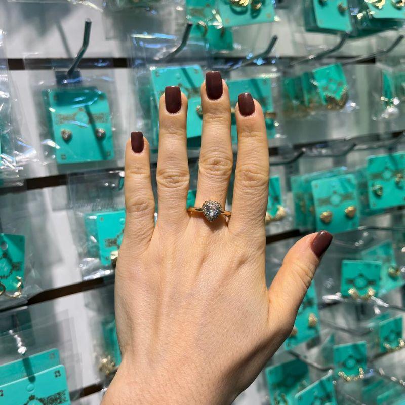 ANEL CORAÇÃO DUPLO ZIRCÔNIA E MICRO ZIRCÔNIA ESPLENDOR BANHADO A OURO