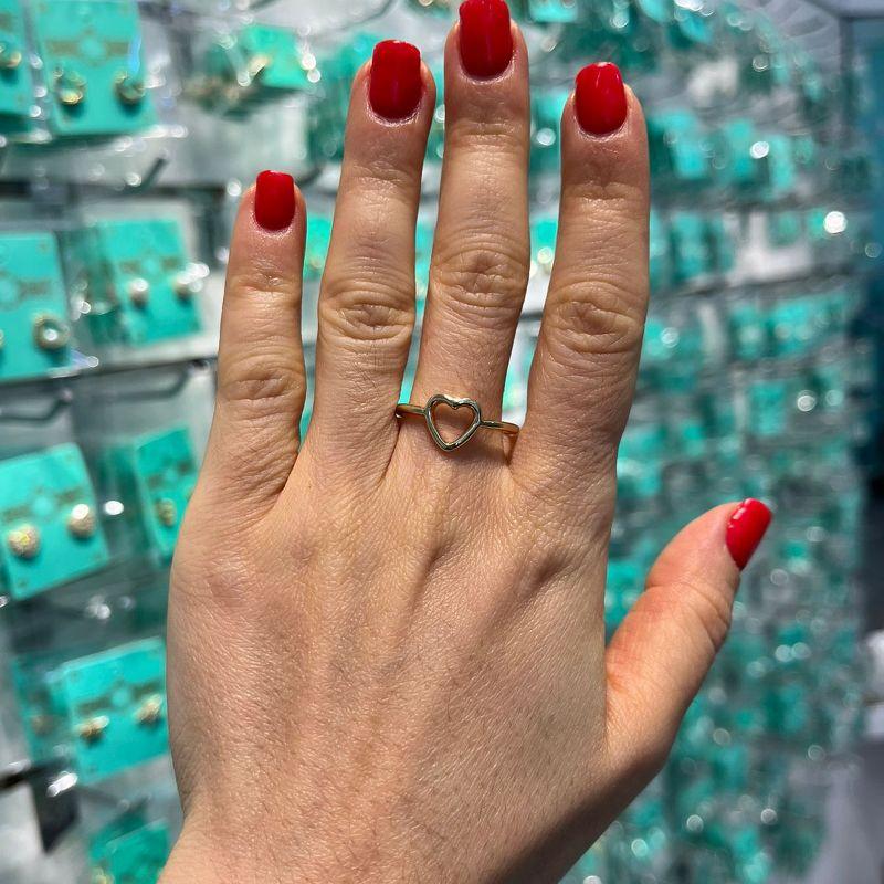 ANEL CORAÇÃO VAZADO BANHADO A OURO